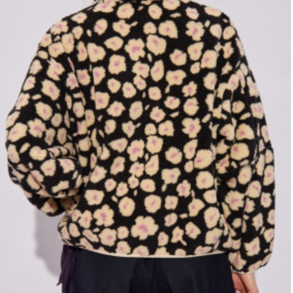 UGG "Marlene" floral fleece jacket w/ stand-up collar - Picture 5 of 10